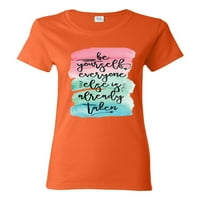 Budite sami svi drugi uzimaju umjetničko akvarel pop kultura Ženska grafička majica, narandžasta, velika