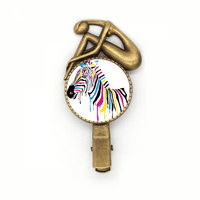 Pinto Animal Rainbow Colorpin Courpin Headreress Brooch Vintage Metal