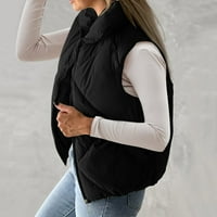IOPQO Puffer jakna Ženski ženski kaputi Ženski džepovi Potpuni jakna s dugim rukavima kratkih mjehurića