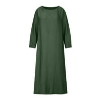 Maxi haljine za žene dugih rukava ženske modne okrugle vrata labave džepove dugih rukava s dugim rukavima