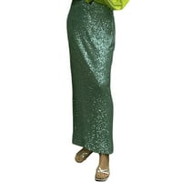 Ženske suknje Maxi Skirts Glitter Stretchy dugačka sirena suknja s malim strukom Formalna suknja Srednja