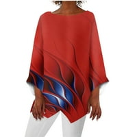 Jeseni džemperi za žene prevelizirani džemperi za žensku blubu za bluzu Grafički leptir asimetrični