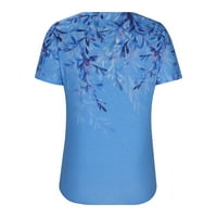 Timegard ženska cvjetna tiskana majica za majice posade kratkih rukava majica nepravilnosti tunika casual