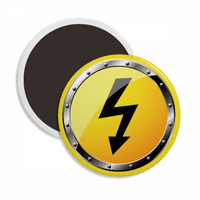 Logo Žuta pozadina električne energije Opasni okrugli cerac frižider magnet za održavanje dekoracija