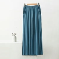 Owordtank Home odjeća za žene Ležerne prilike sa džepovima plus veličina visoke struke labave hlače