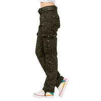 Ženske hlače Široke noge Solid pantalone na hipi Punk Streetwear Jogger džep labavi kombinezoni Duge