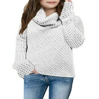 Langwyqu jesen zimske dječje kornjače kortle džemper sa vratom Djevojke pletene pulovere