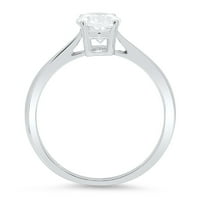CT briljantan ovalni rez prozirni simulirani dijamant 18k bijeli zlatni pasijans prsten sz 8,75