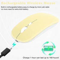 2.4GHz i Bluetooth punjivi miš za P Pro Bluetooth bežični miš dizajniran za laptop MAC iPad Pro računarski tablet Android banana žuta