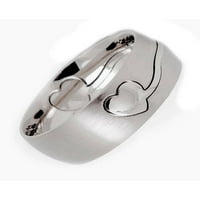 Metali Nakit za odrasle Muški ženski laserski rez srca Puzzle prsten Hirurški 316L Veličina od nehrđajućeg