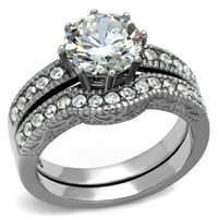 Luxe nakit dizajnira dvodijelni ženski prsten od nehrđajućeg čelika od nehrđajućeg čelika sa okruglim