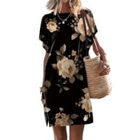Ženska haljina s kratkim rukavima V izrez Maxi haljina za žene Ženske ljetne majice s kratkim rukavima
