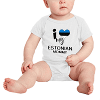 Srce moja estonska mama Estonija voli zastava za bebe jednodijelni dječji bod