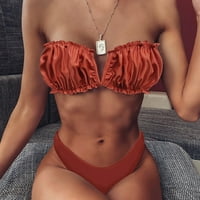 GDFUN ženska modna čvrsta boja seksi šuplji otvoreni nazad bikini kupaći kostimi splitsko kupaći kostim