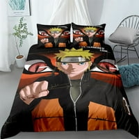 Anime posteljine kompleti Komfortni poklopac kreveta, 3D print Duvet Poklopac jastučnice, poklon za anime fanove