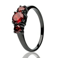Ruby Wedding Ring - Solitaire Vjenčani prsten - Ruby Titanium prsten - Angažov prsten, 5.25