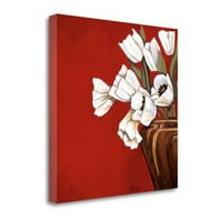 Tangletown Fine Art 'Tulips na crvenom' ispisu na omotane platno