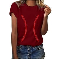 Bejzbol mama Majica Žene Smiješne hladne košulje kratkih rukava Grafičke majice Summer Tops Labavi pulover