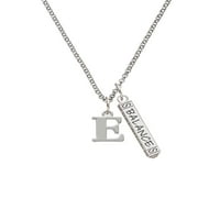 Delight nakit Silvertone Veliki početni - E - silvertni balans balka šarm ogrlica, 23