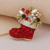 Božićni broš pinovi Rhinestone Legura nakit Božićne čizme Corsage Xmas Dekoracija poklona