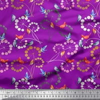 Soimoi Moss Georgette tkanina cvjetna, drveta i američki robinski tkanini za ptice otisci dvorišta široko