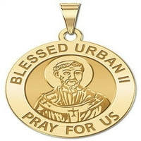 Blažena urbana II vjerska medalja veličine četvrtine - čvrsta 14k žuto zlato