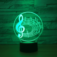 Muzička nota u obliku 3D optičke iluzijske lampice boje mijenjaju vremenski daljinski upravljač i tipku