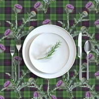 Pamuk Satens Stolcloth, 70 120 - tartan plairan thistle škotske Engleske Wildflowers Highland Green