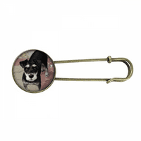 Crna pasa ljubimca životinja slatka slika retro metalni broš za klip za klip