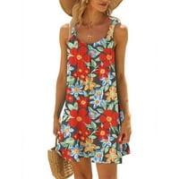 Smihono Ženska haljina za plažu Bikini Beachwear Coverps plus veličina Retro cvjetni sandress redni
