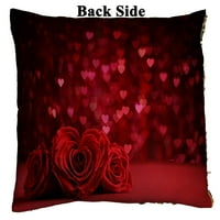 Roses Bouquet Hearts Valentine Reverzibilni sireni mirminski jastuk na jastuku Početna Dekor jastuk