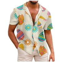Ljetna trendi čišćenje muške majice Uskršnji ispisani muški ljetni labavi modni majica s kratkim rukavima