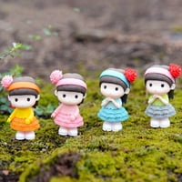 Jiaroswwei Mini slatka djevojka lutka bašta DIY Bonsai ukras minijaturne figurice Decor