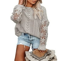 Bomotoo žene labavi džemper čipka Crochet Ležerni Jumper Tops Loungewear Klintwear šuplje pulover