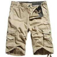Chueoow ljeto muške kratke hlače Duljina koljena teretni hlače Radne odjeće Slim Fit Multi džepni zatvarač
