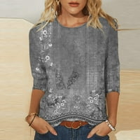 Ženske vrhove Dressy Case Leases Summerplus Vintage Graphics Loot Fit Lagani pulover Tee majice rukav