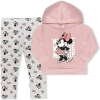 Minnie Mouse Girls Hoodie i stop set, 4-6x