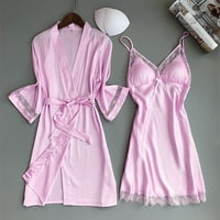 SKPBlutn donje rublje novo satenske svilene pidžame Nightdreress Žene odijele Donje rublje Donje rublje Pink XXL
