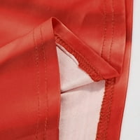 Košulje za ženske ležerne ljetne modne kratke rukave u boji bluza crvena m