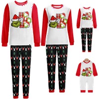 Podudarni obiteljski božićni pidžami postavlja božićnu bivolu plairani prugasti trakica otisnuta beba-djeca-odrasla-kućna