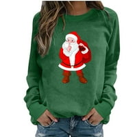 Ženski o-vrat Božićni print dugih rukava dugih rukava pulover pulover vrhovi hot8sl4487646