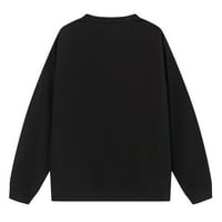 APEPAL Women'Sinspiration Print pulover Duks okrugli vrat Drop ramena Dugi rukavi TOP SC Black S