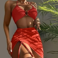 Ženski bariki srušite ruffle Top ženski kupaći kostimi poklopci otvorene prednje plaže Bikini kupaći
