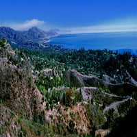Povišen pogled na grad na obali, Santa Barbara, Kalifornija, Sjedinjene Američke države Poster Print