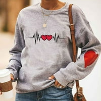 Ženska osnovna dukserija Ležerne prilike za prevelicu na dugim rukavima EKG tisak vrhova modne pulover