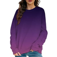 Ženska dugih rukava s dugim rukavima dukserica duksela modna ležerna džemper u boji