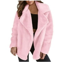 Fuzzy fleece jakna Ženska zima toplo debela Sherpa rever kardigan kaput casual modni dugih rukava puna