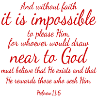 Hebrejima 11: A bez vjere to je nemoguće - vinil naljepnica naljepnica - mala - crvena
