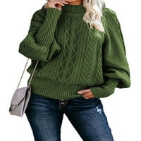 Džemper za džemper sa rukavima za kultleneck batwing za žene izgubljeni prevelizirani škakljivi pleteni