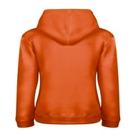 Paille žene s kapuljačom vrhovi džepne dukseve dukseve pune boje, toplo sport pulover narandžasti xxl